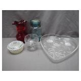 Glassware Collection with Heart Tray