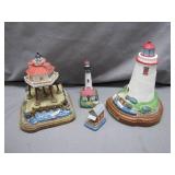 4 Miniature Lighthouse Figurines