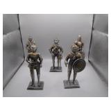 5 Miniature Knight Figurines
