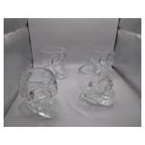 4 Skull Drink Glasses
