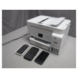 Epson ET-3850 Printer With 3 Smartphones