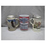 3 Beer Steins w/ Unique Designs