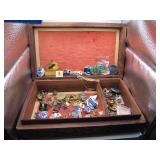 Trinket Box of Vintage Military Pins