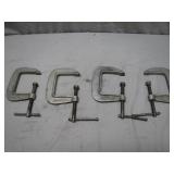 Four Metal C-Clamps, Super Strength