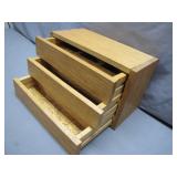 Handcrafted Wooden Three-Drawer Box