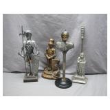 Four Knight Figurines in Varied Designs