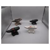 4 Mini Anvil S&P Shakers & Figurine Decor