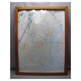 Framed Topographical Map of Maryland