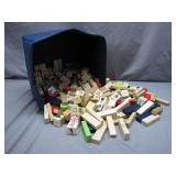 Wooden Blocks and Snowman Storage Bin