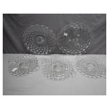 5 Crystal Glass Serving Plates