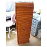 49-Inch Tall Wooden Roll-Top Storage Cabinet