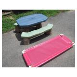 Childrenï¿½s Picnic Table and Portable Cot