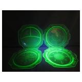 Four Uranium Glass Plates