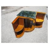 Curved Wooden Display Cabinet