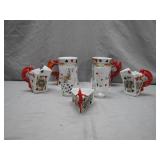 Playing Card Motif Drinkware Set with Red Handles