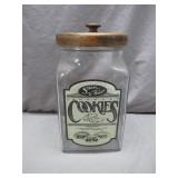 Glass Cookie Jar With Wooden Lid
