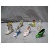 Miniature Ceramic Shoes and Figurines