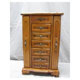 Wooden Jewelry Armoire With Mirror Top