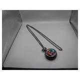 Pocket Watch Necklace with Cosmic Design