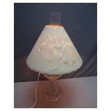 Glass Lamp With Cutout Floral Shade