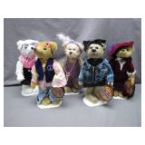 Brass Button Bears in Themed Attire