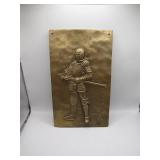 Brass Plated Knight Plaque with Engraving