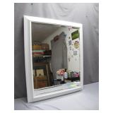 White Framed Mirror, 29 in. x 35 in.