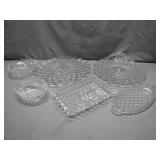 Pressed Glass Serving Set with Seven Pieces