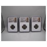 3 NGC Western Sabon V Nickels