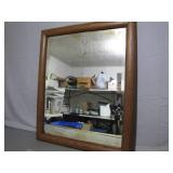 Mirror With Wood Frame, 18.5 x 35 Inches