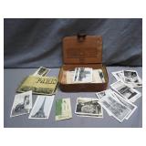 Leather Case w/ Vintage Paris Postcards