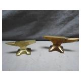 2 Small Brass Anvils
