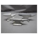 3 Miniature Metal Anvils