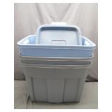 3 Rubbermaid Roughneck Totes