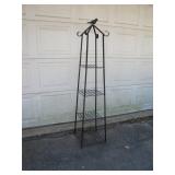 Black Metal Plant Stand With Bird Motif