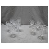 Clear Etched Glass Goblets