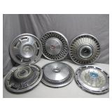 6 Vintage Chevy Hubcaps