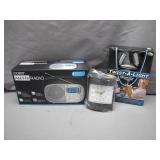 AM/FM Radio, Clock, and LED Light