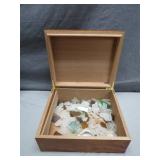 Wooden Box with Sea Glass and Shells