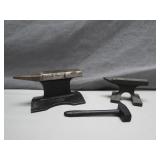 2 Miniature Anvils and Hammer