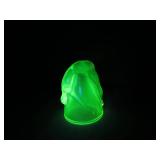 Uranium Glass Bottoms Up Shot Glass