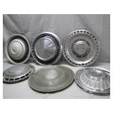Six Classic Car Hubcaps