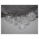 Pressed Glass Tableware Set of Seven Pieces