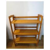 Collapsible Wood Bookshelf, 3-Tier Design