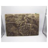 Brass Plated Knight Decor Plaque