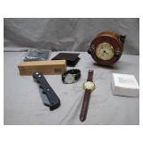 Watches, Knife, Wallet, and Peetz Clock