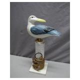 Handcrafted Wooden Seagull Sculpture