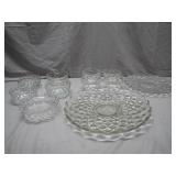 Pressed Glass Serving and Dessert Set