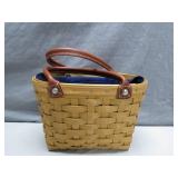 Longaberger Woven Basket with Leather Handles