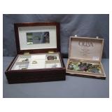 2 Boxes w/ Costume Jewelry & Pins
